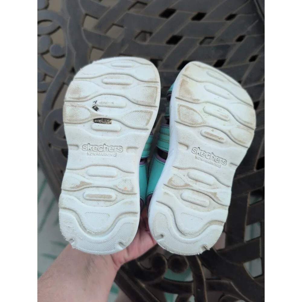 'Lil Sketchers Girls Toddler Size 8 Mermaid Sea Animals Velcroe Sandals